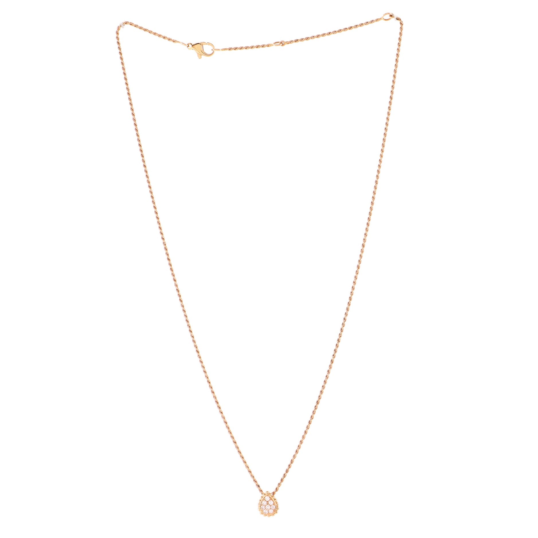 Serpent Boheme Pendant Necklace 18K Rose Gold and Pave Diamonds XS