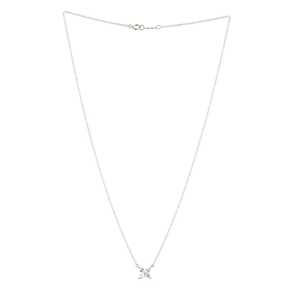 Victoria Pendant Necklace Platinum and Diamonds Small