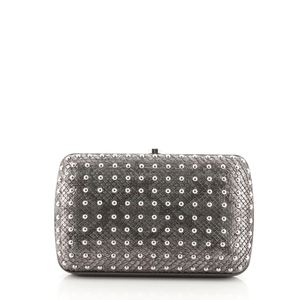 Broadway Box Clutch Studded Python