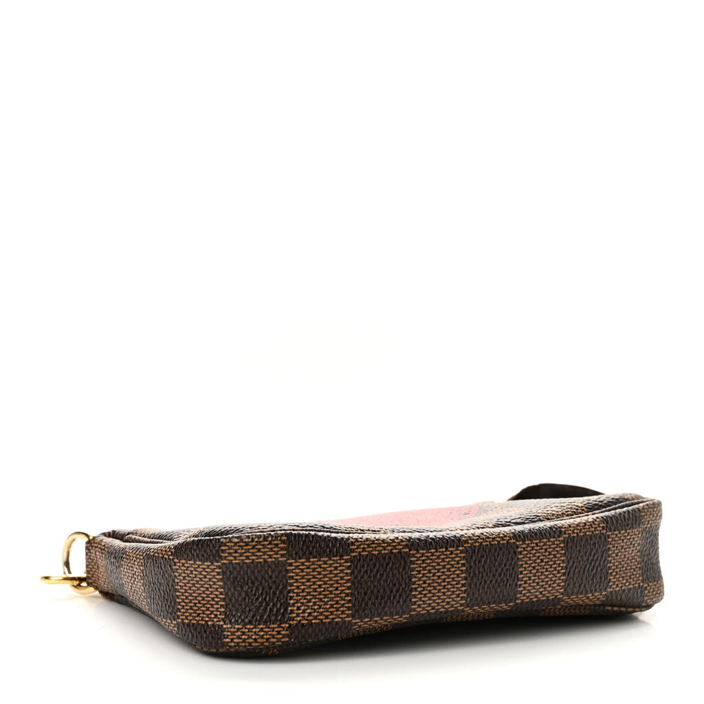Damier Ebene Complice Trunks and Bags Mini Pochette Accessories Red
