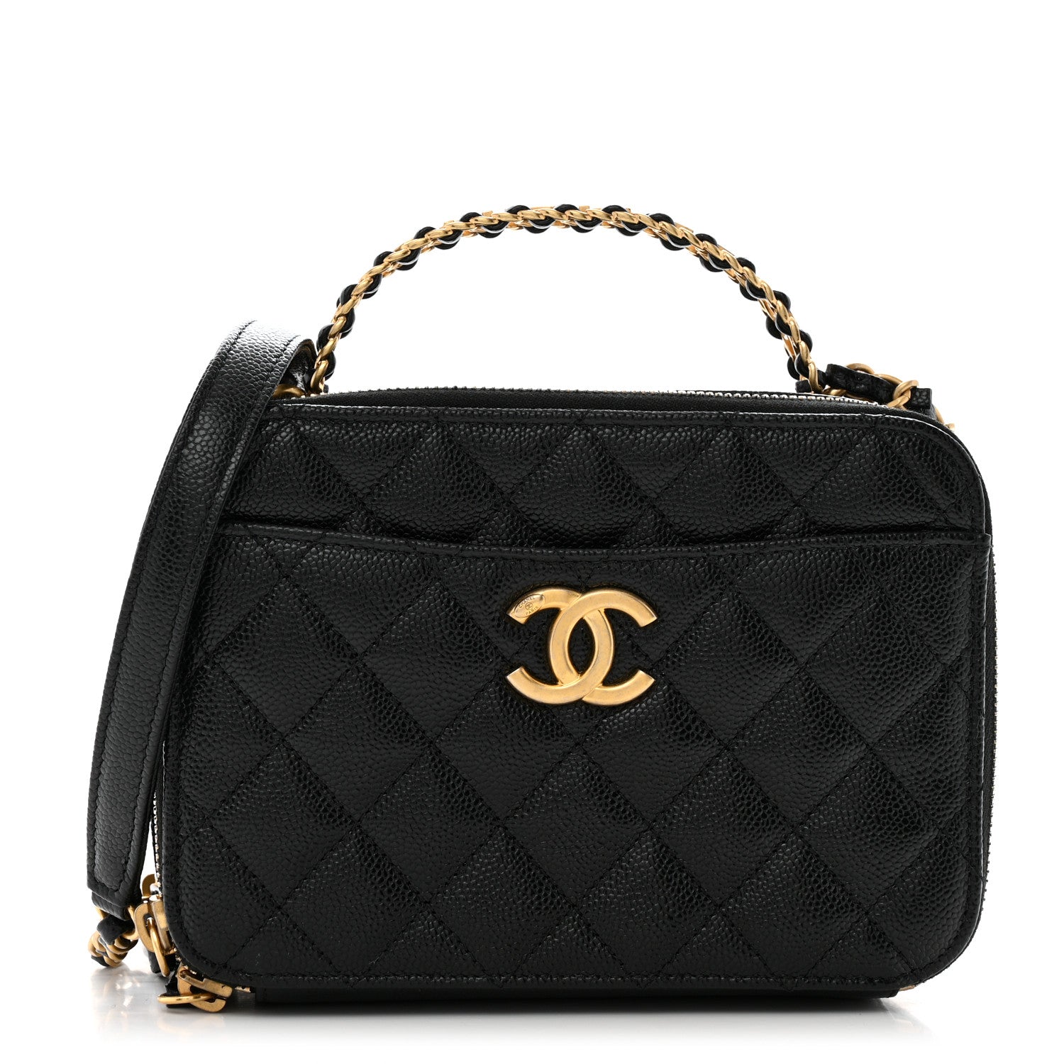 Caviar Quilted Small Pick Me Up Vanity Case Black