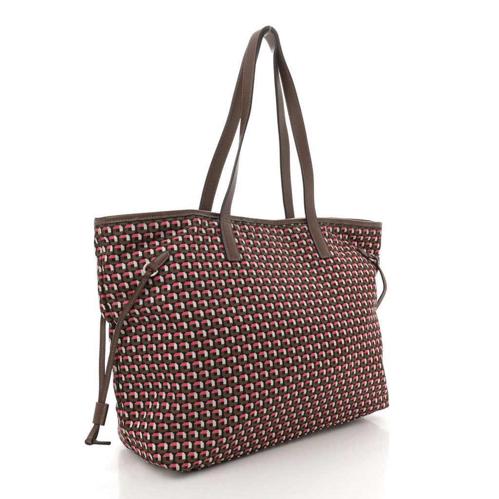 Tessuto Stampato Nylon Saffiano Otta Print Tote Rosa
