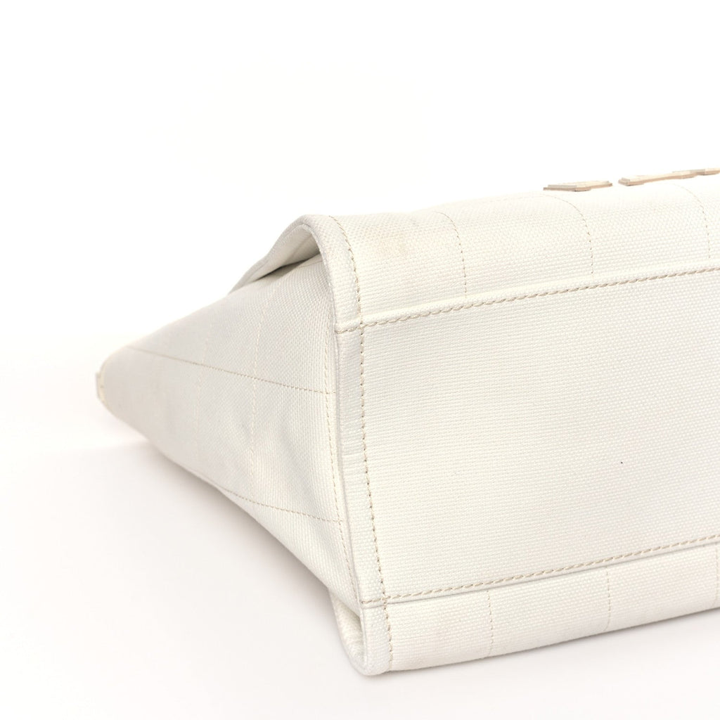 Cotton Medium Deauville Tote White