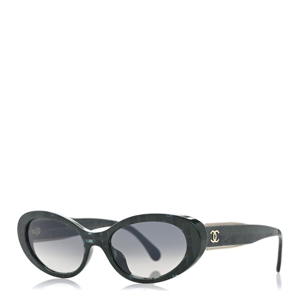 Acetate Oval Sunglasses 5515-A Green