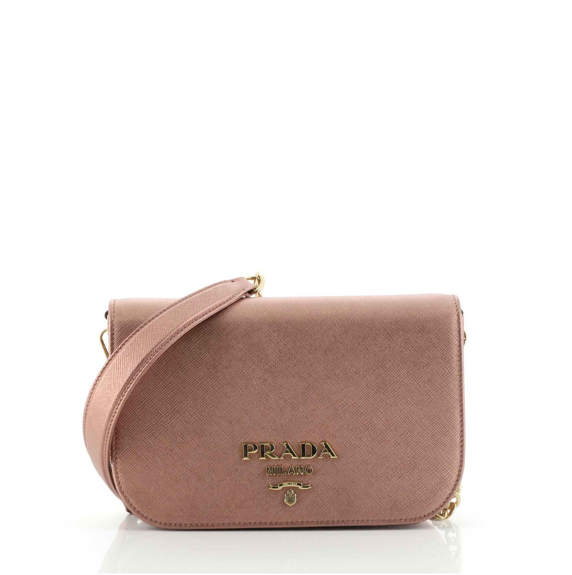 Convertible Flap Clutch Saffiano Leather Small