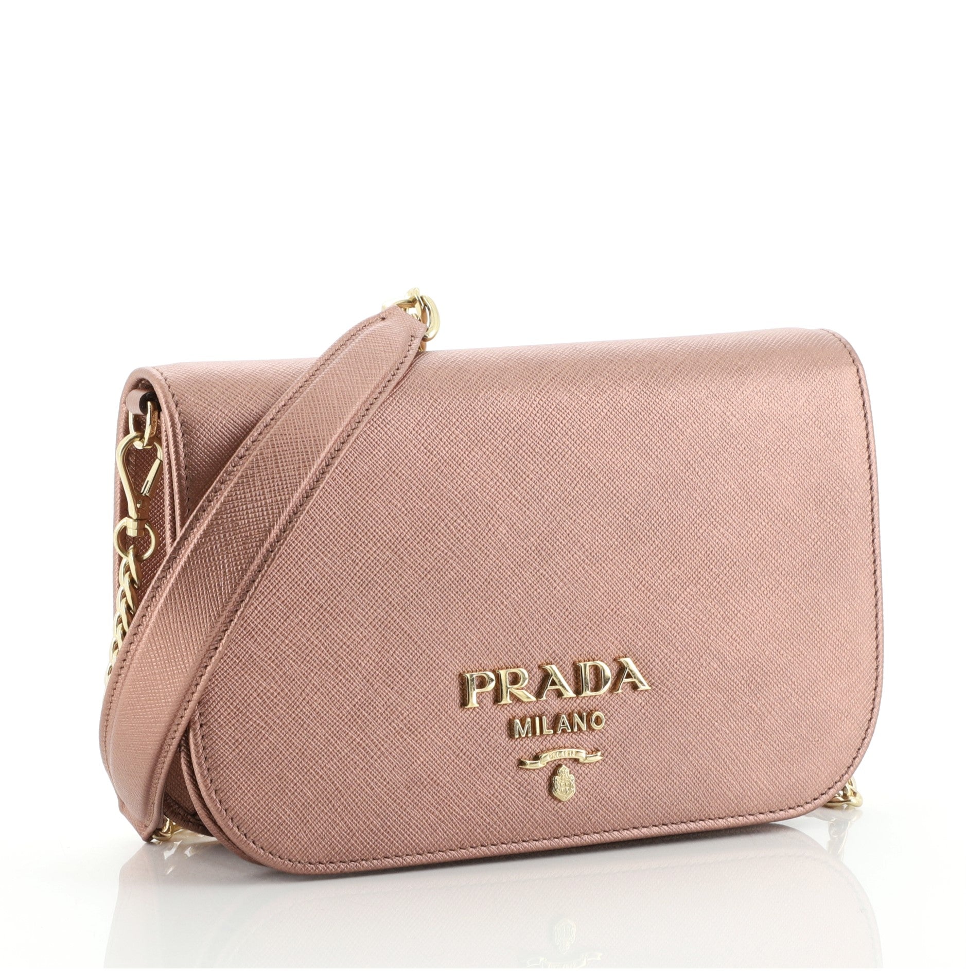 Convertible Flap Clutch Saffiano Leather Small