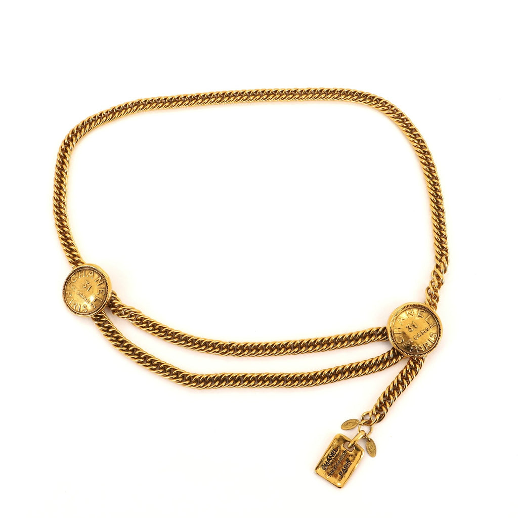 Vintage Multi-Chain Medallion Belt Metal 80