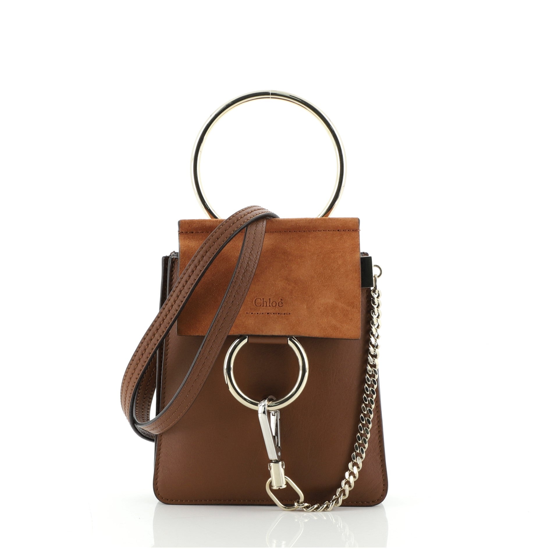 Faye Bracelet Crossbody Bag Leather and Suede Mini