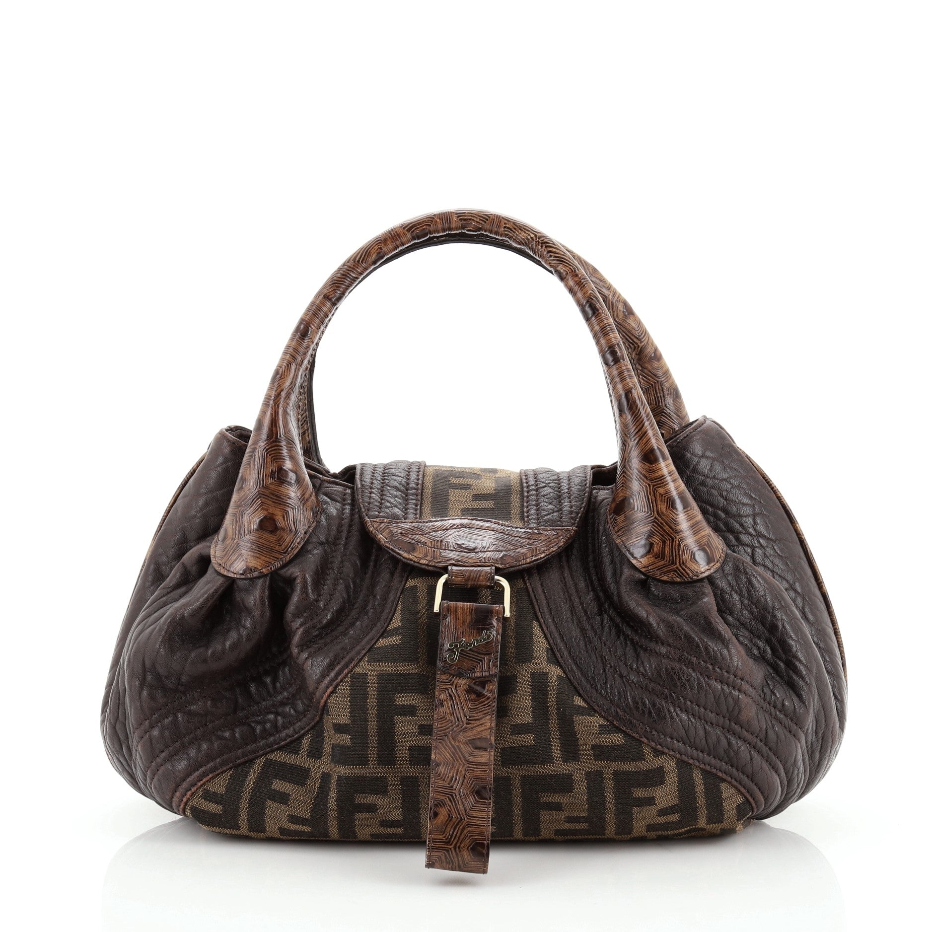 Tortoise Spy Bag Zucca Canvas and Leather Mini