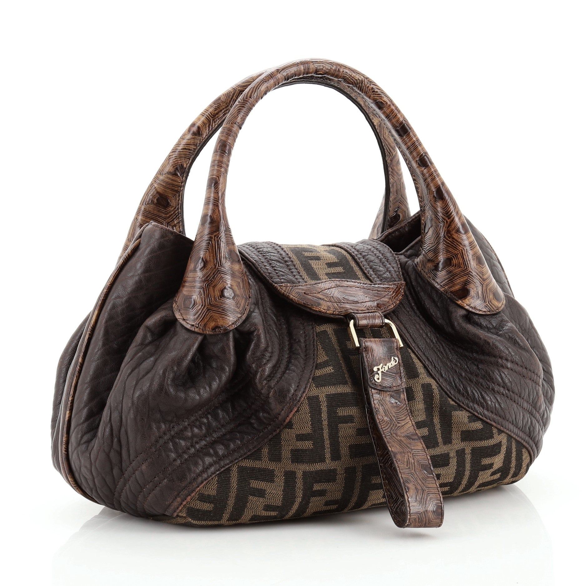 Tortoise Spy Bag Zucca Canvas and Leather Mini