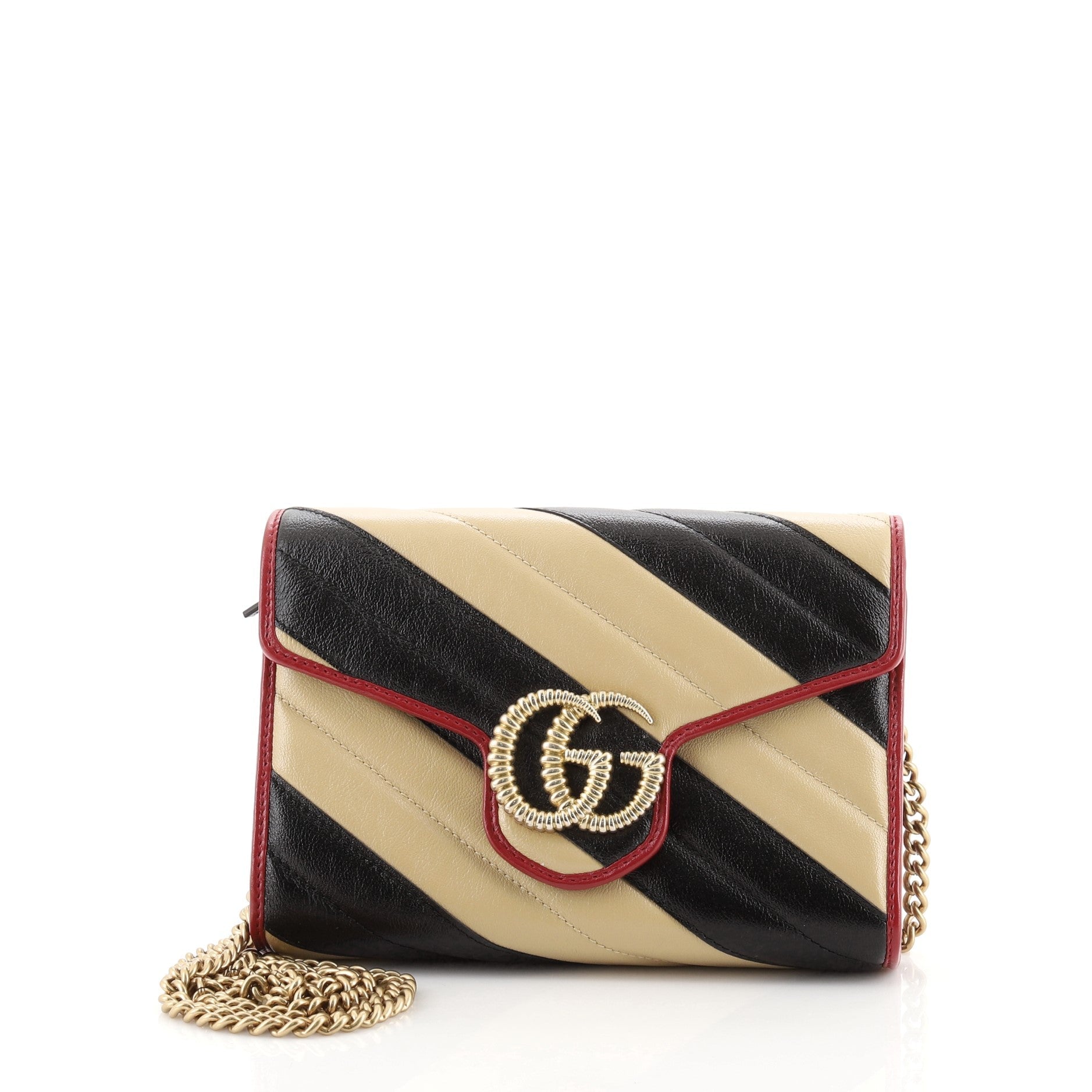 GG Marmont Chain Wallet Diagonal Quilted Leather Mini