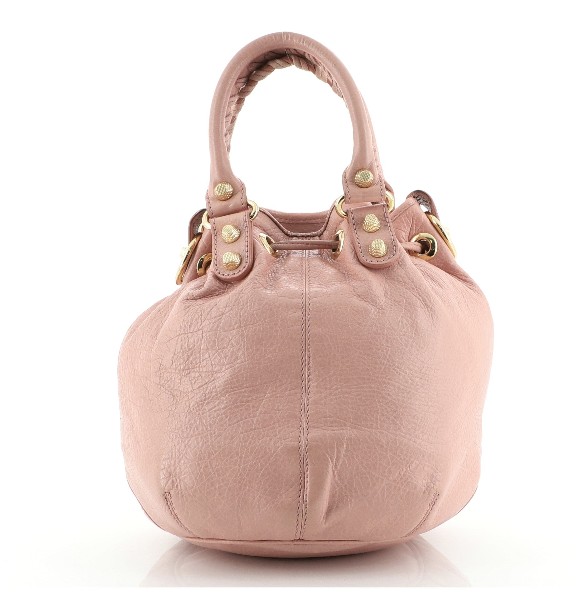 Pom Pon Giant Studs Bag Leather Mini