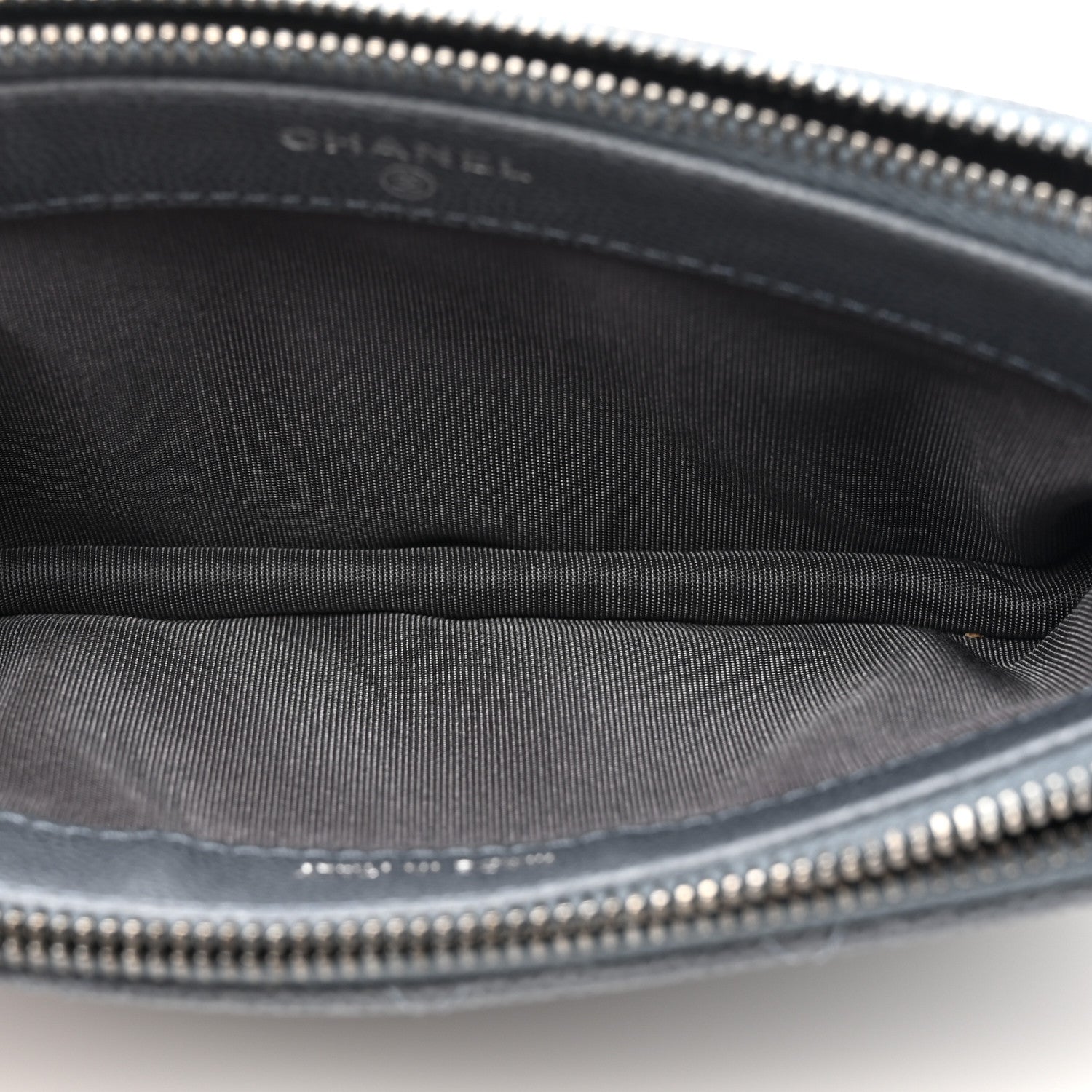Caviar Quilted Small Clutch With Chain Grey