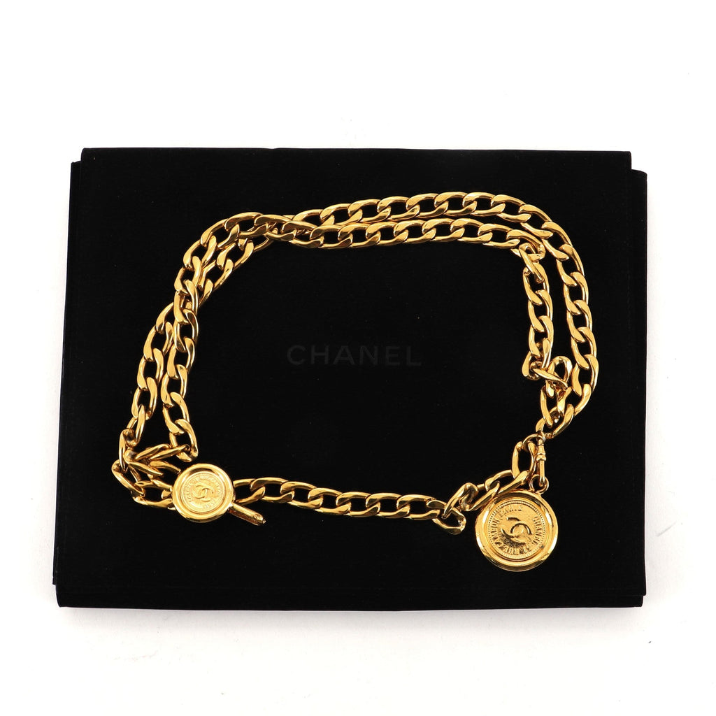 Vintage Medallion Chain Belt Metal 100