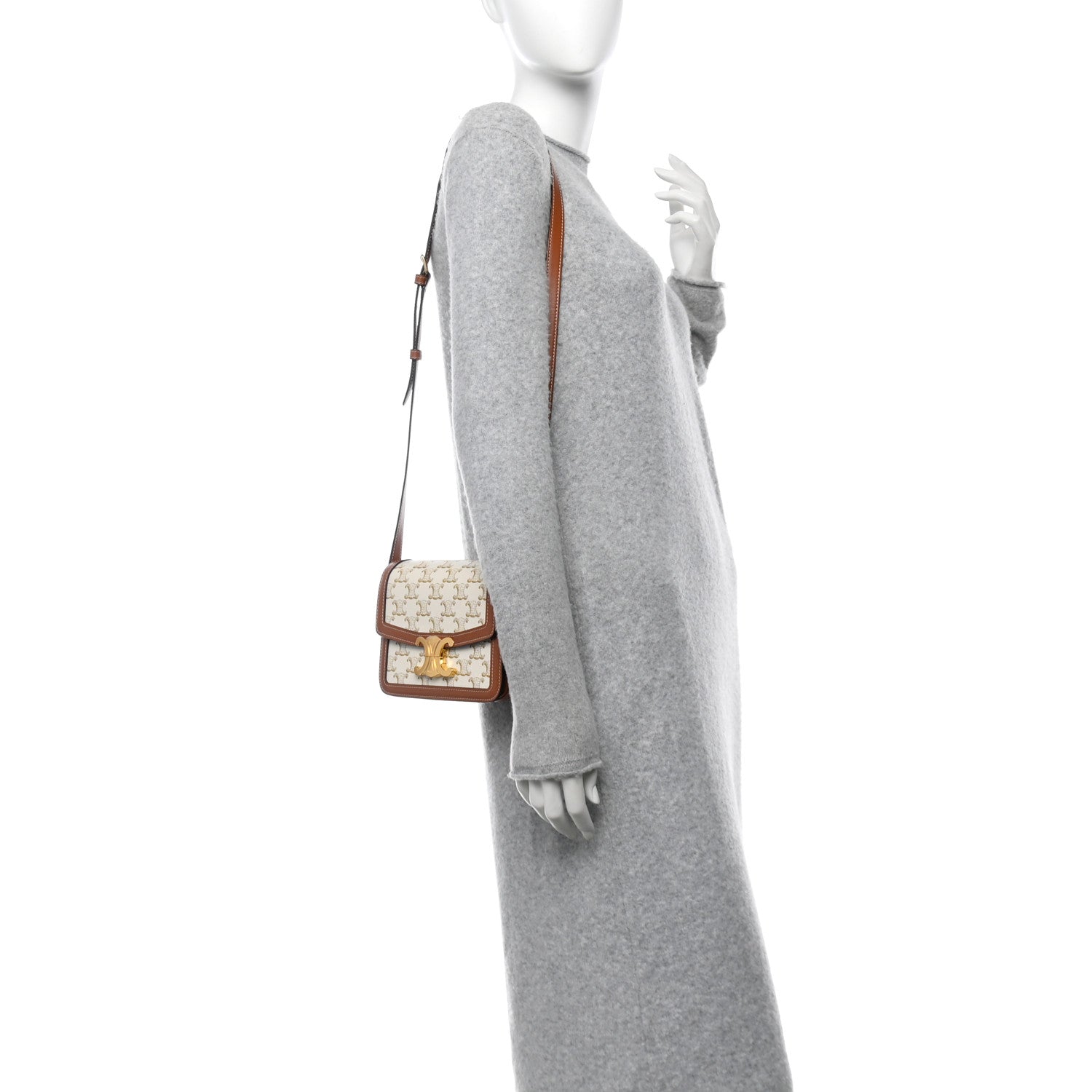 Calfskin Triomphe Canvas Teen Triomphe White