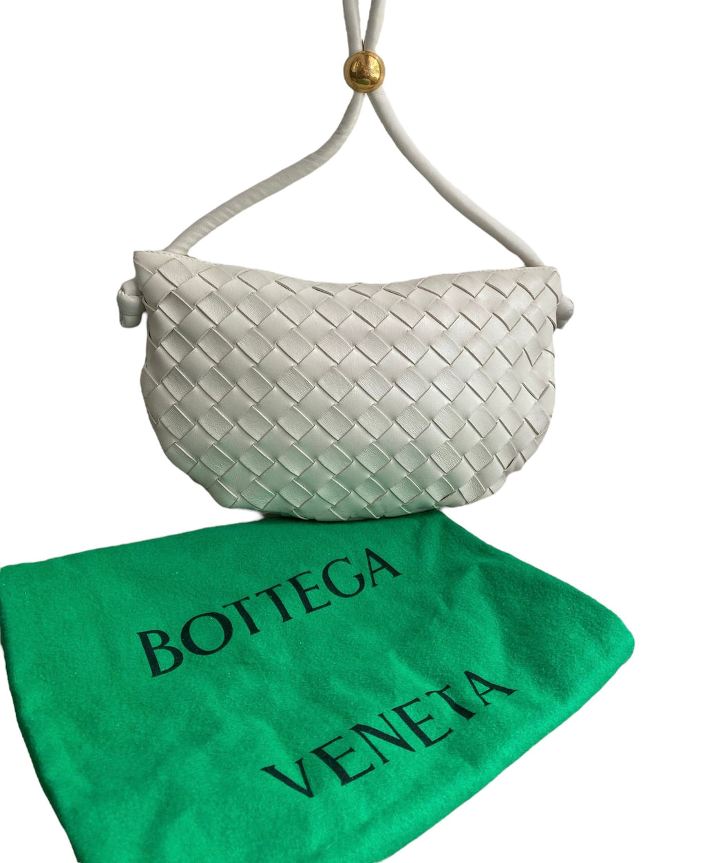 Bottega Veneta White Nappa Intrecciato Small Turn Pouch Bag