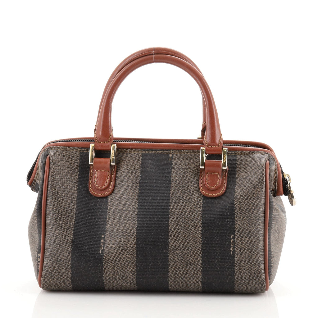 Vintage Pequin Convertible Boston Bag Coated Canvas Mini