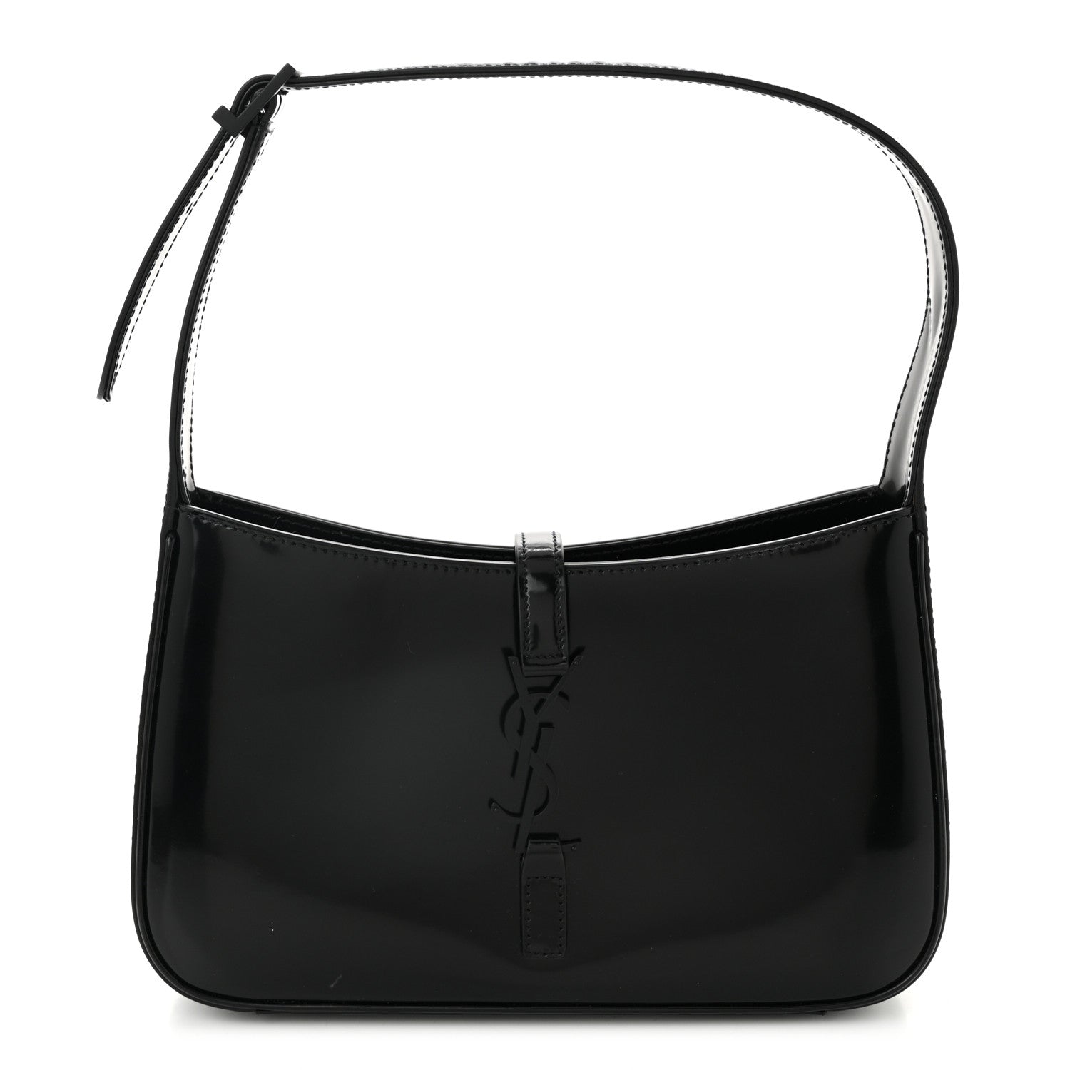 Patent Calfskin Monochrome Le 5 A 7 Hobo Black