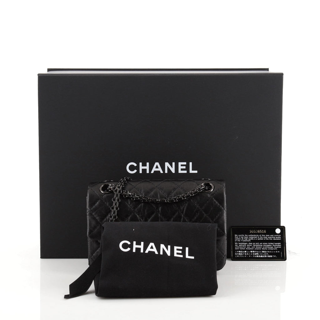 So Black Reissue 2.55 Flap Bag Quilted Aged Calfskin Mini