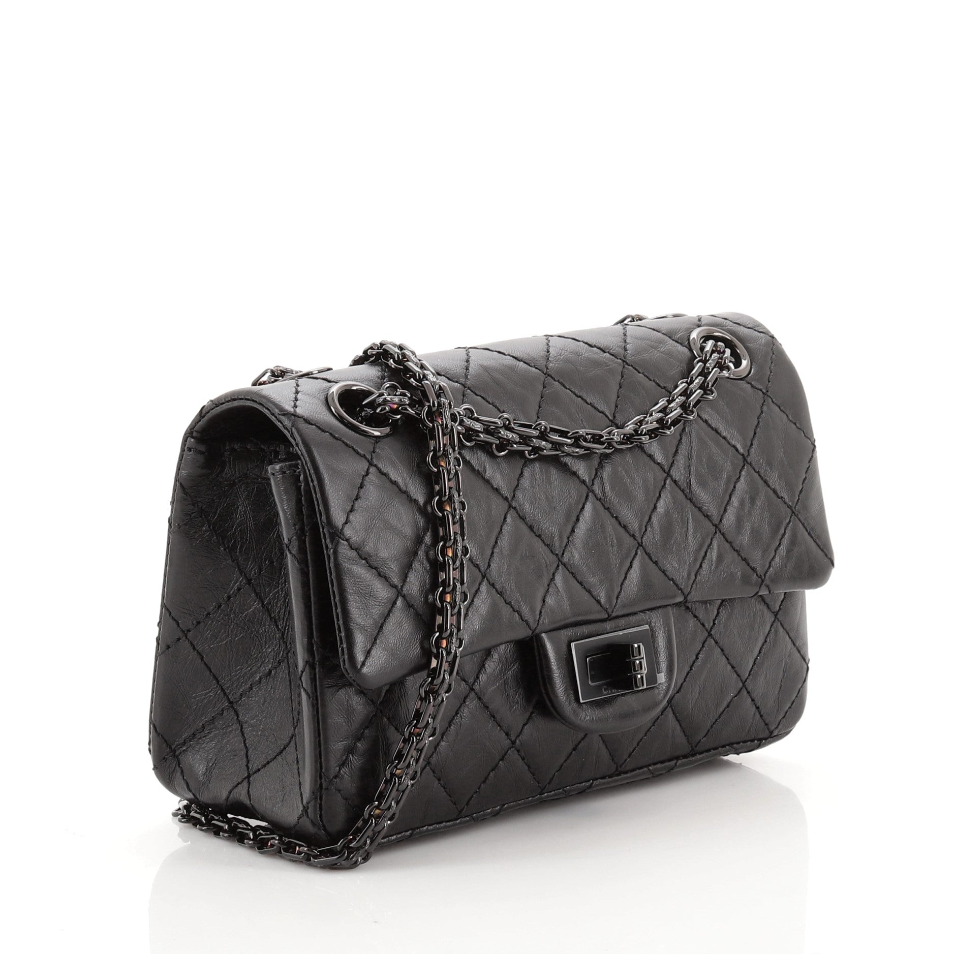 So Black Reissue 2.55 Flap Bag Quilted Aged Calfskin Mini