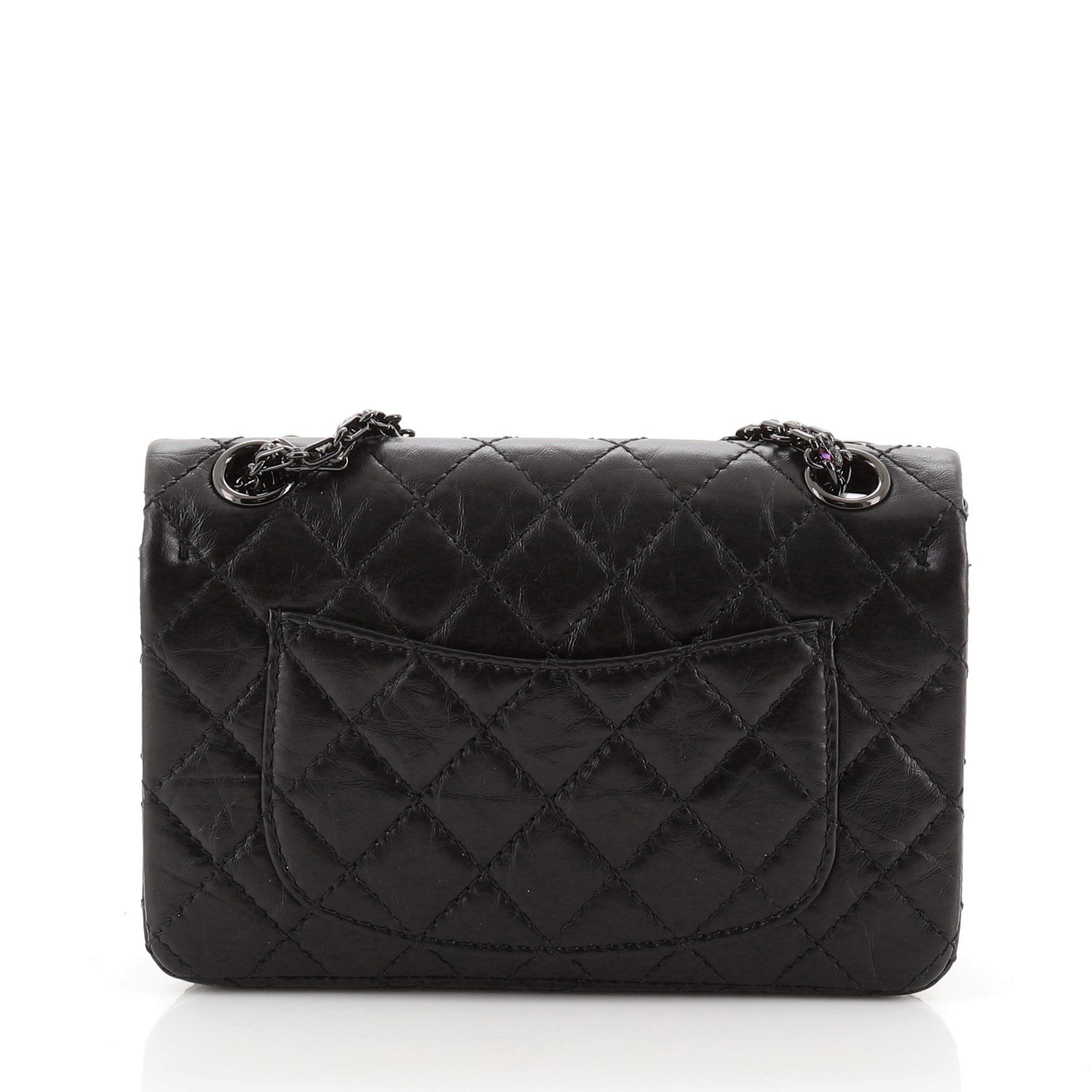 So Black Reissue 2.55 Flap Bag Quilted Aged Calfskin Mini