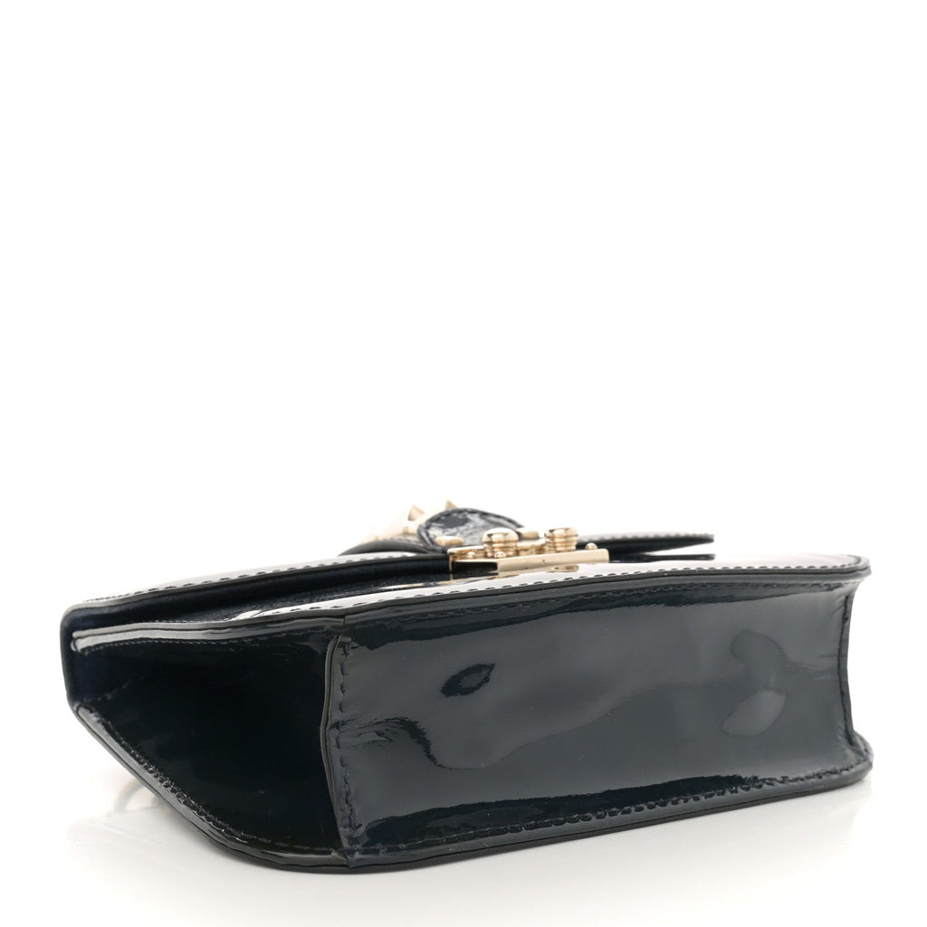 Patent Small Glam Lock Rockstud Flap Marine
