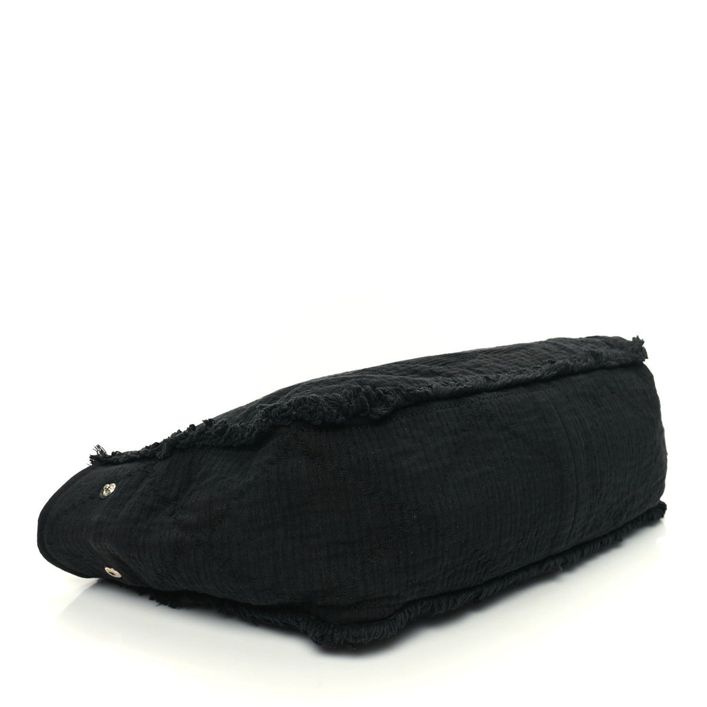 Canvas Large Double Face Shopping Tote Black