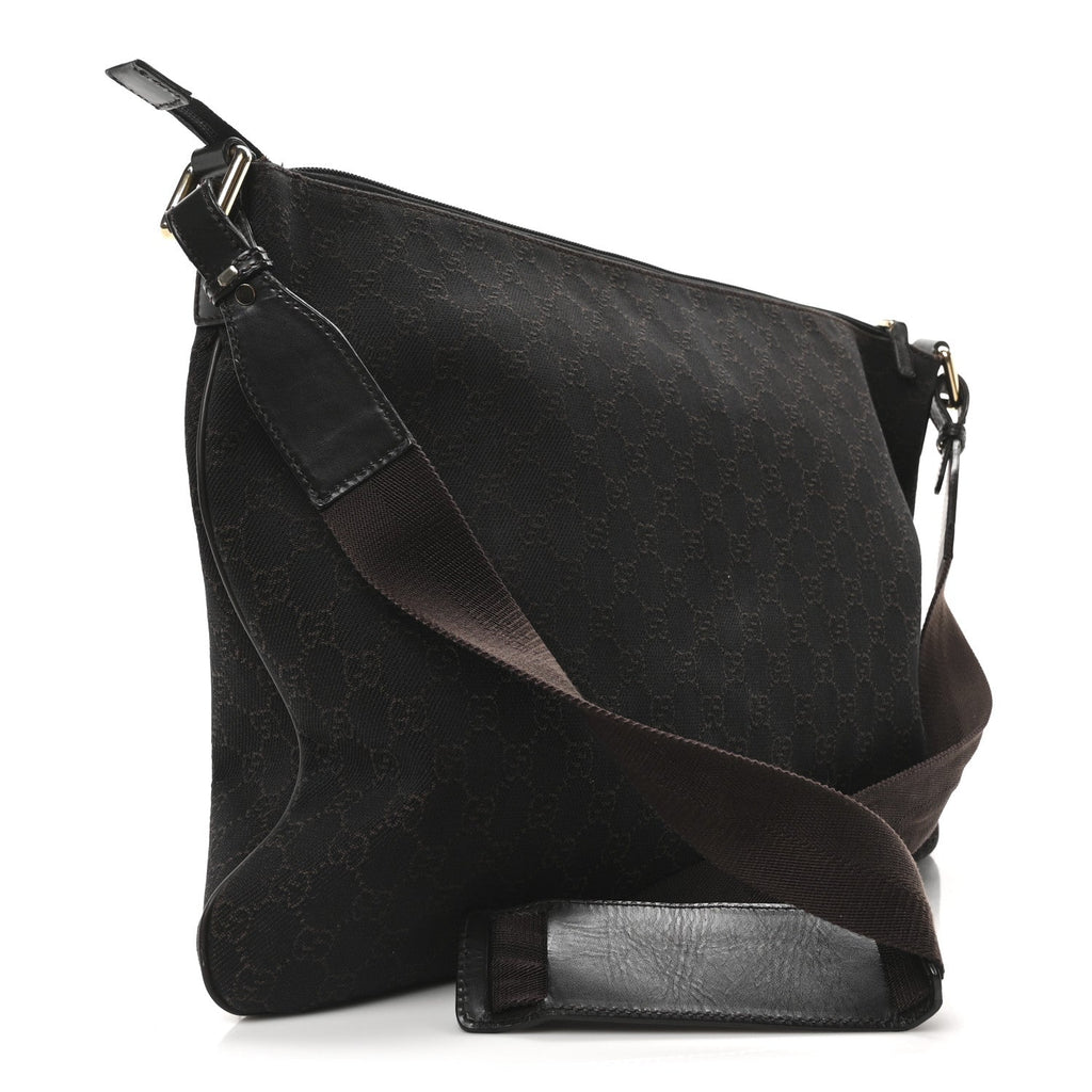 Denim Monogram Messenger Bag Dark Brown