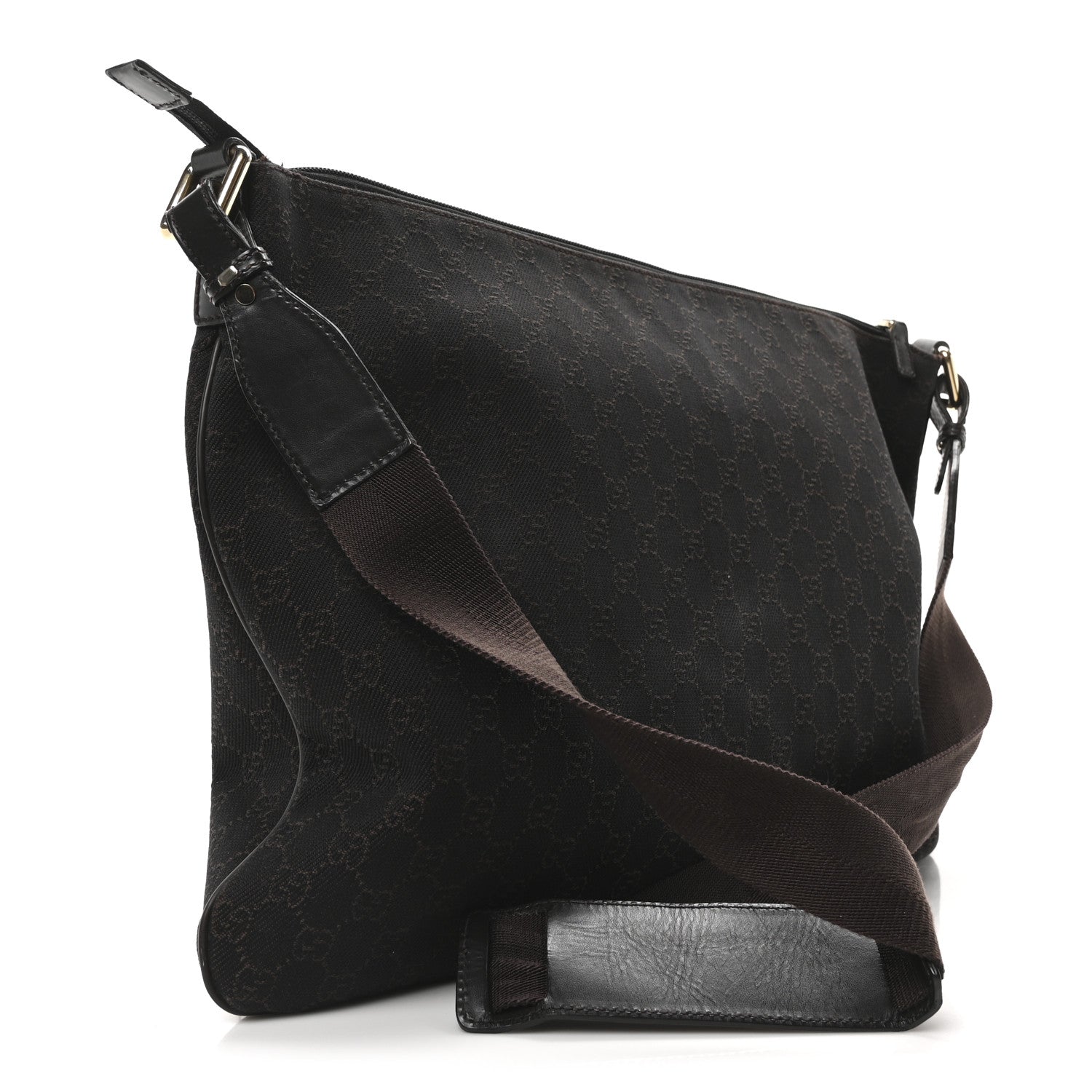 Denim Monogram Messenger Bag Dark Brown