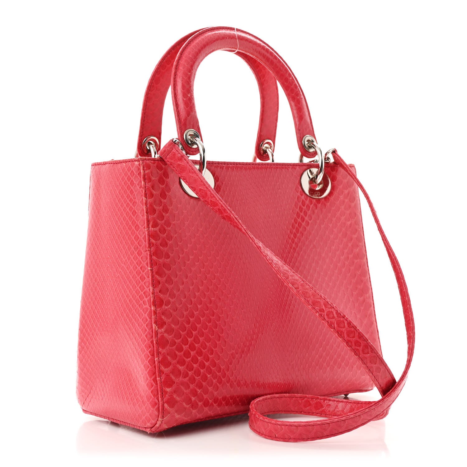 Snakeskin Medium Lady Dior Pink