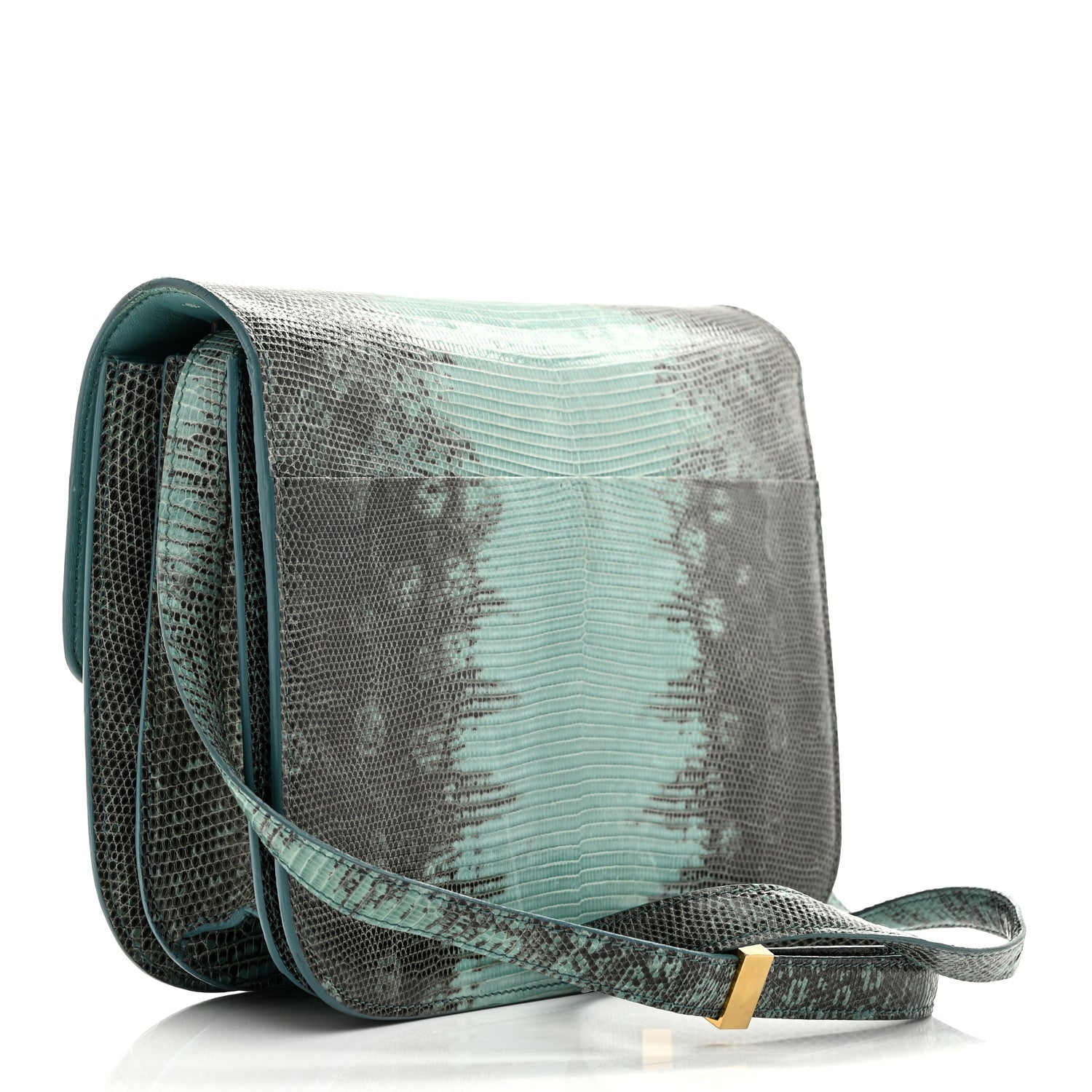 Lizard Medium Classic Box Flap Bag Antarctic
