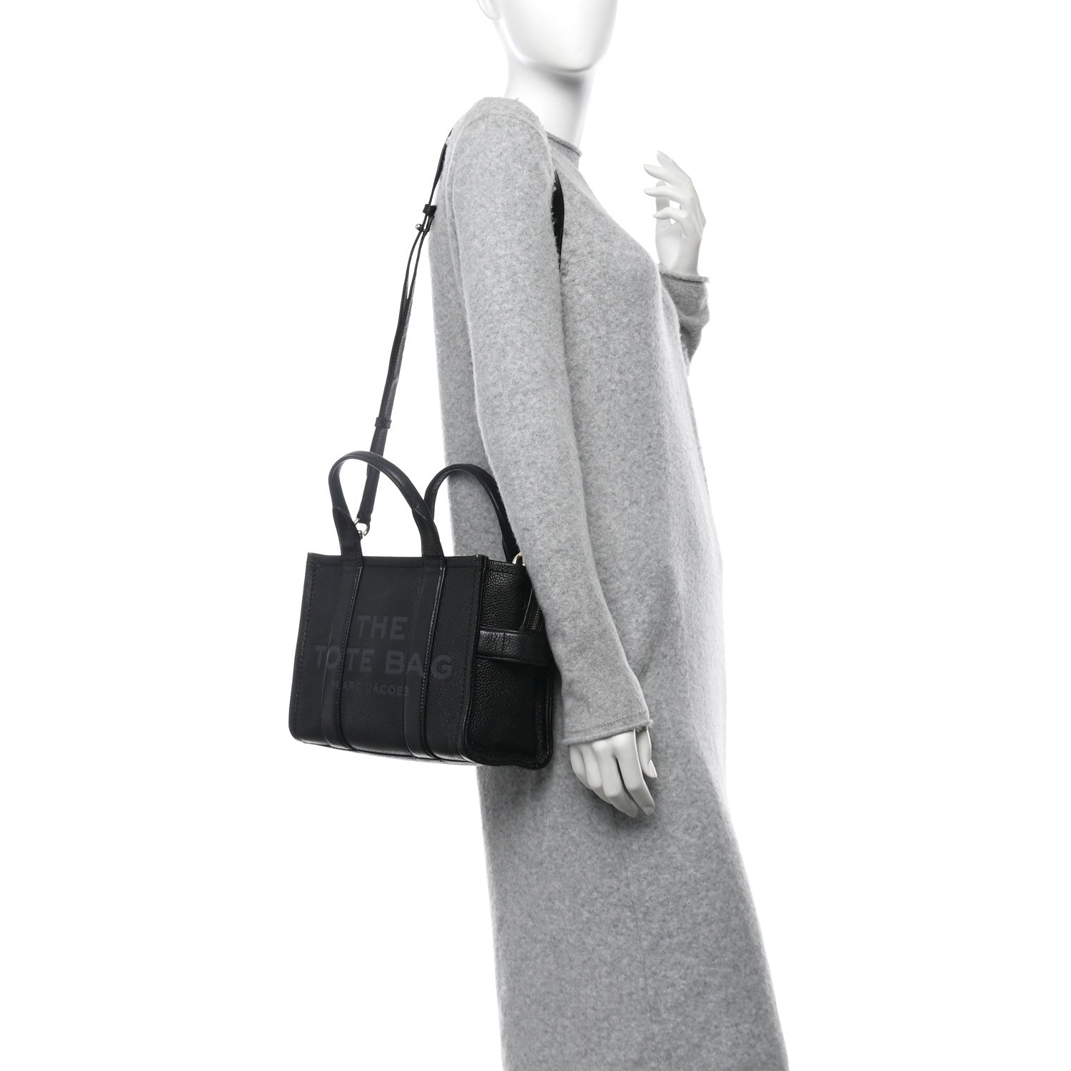 Grained Calfskin Small The Tote Bag Black