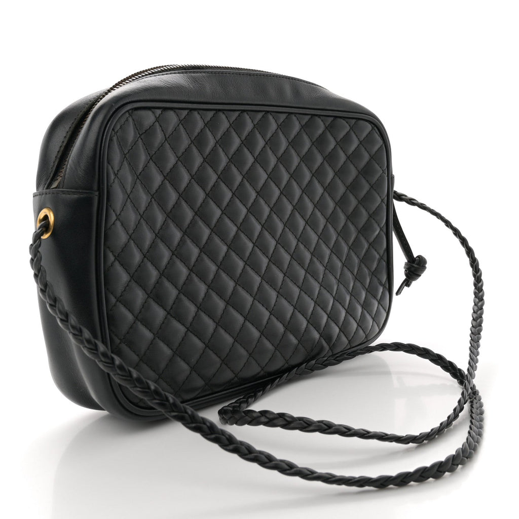 Calfskin Web Trapuntata Small GG Shoulder Bag Black