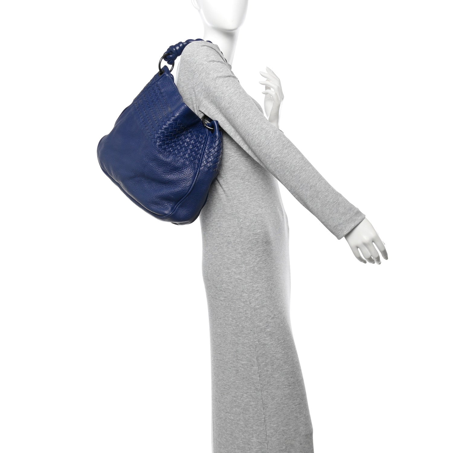 Cervo Intrecciato Shoulder Bag Blue