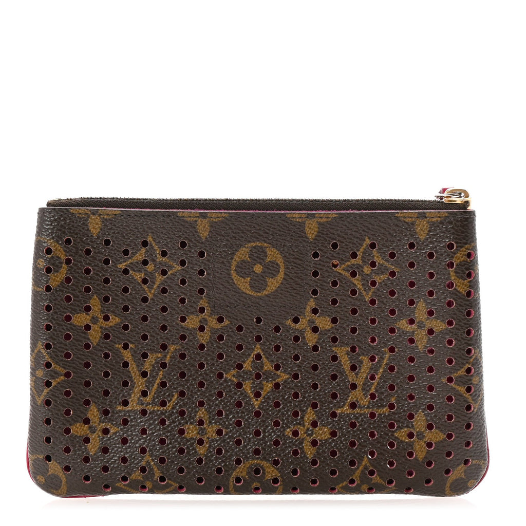 Monogram Perforated Pochette Plat Fuchsia