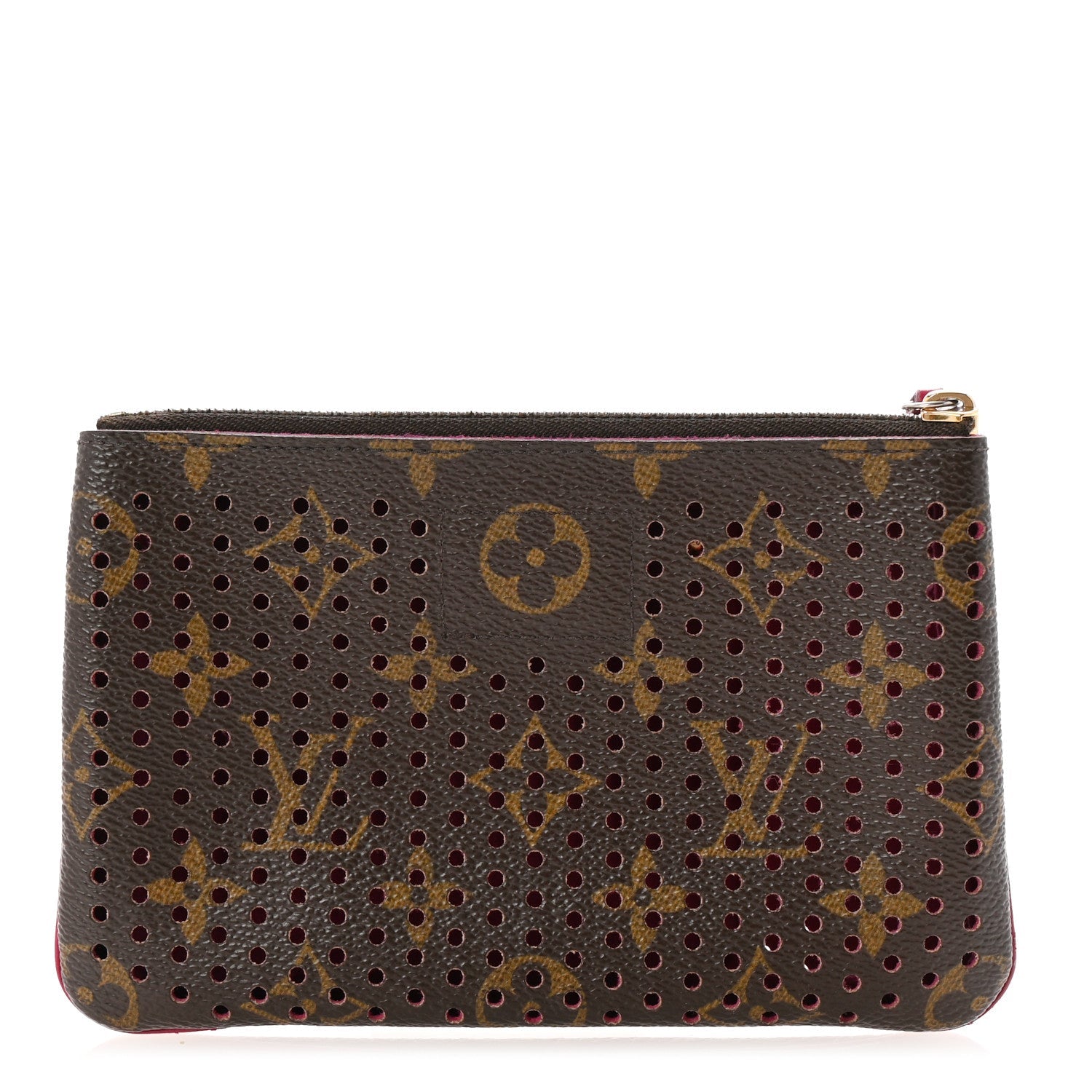 Monogram Perforated Pochette Plat Fuchsia