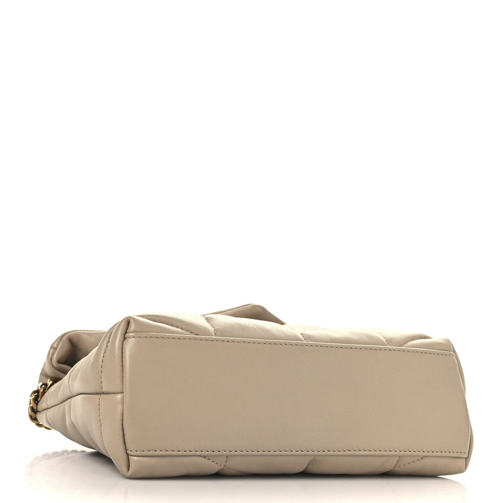 Lambskin Quilted Toy Loulou Puffer Monogram Chain Satchel Dark Beige