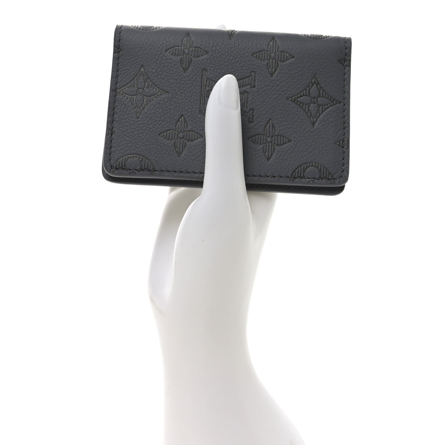Calfskin Monogram Shadow Pocket Organizer Antarctic Grey