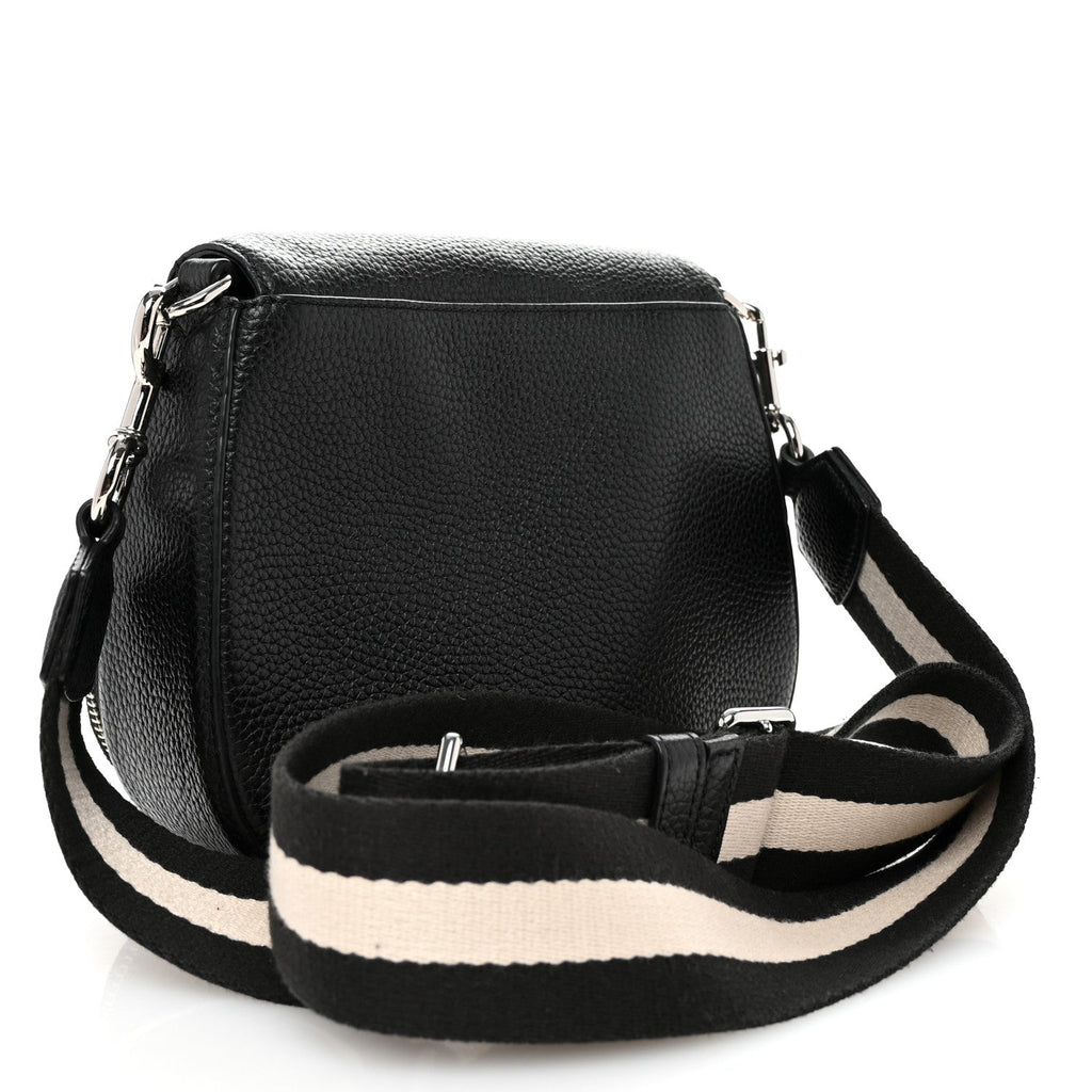 Pebbled Calfskin Recruit Nomad Crossbody Black