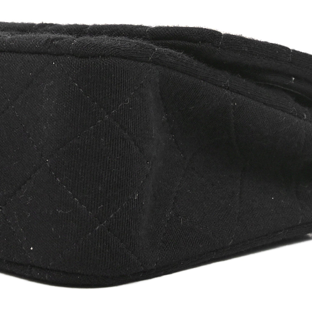 Jersey Quilted Medium Double Flap Black