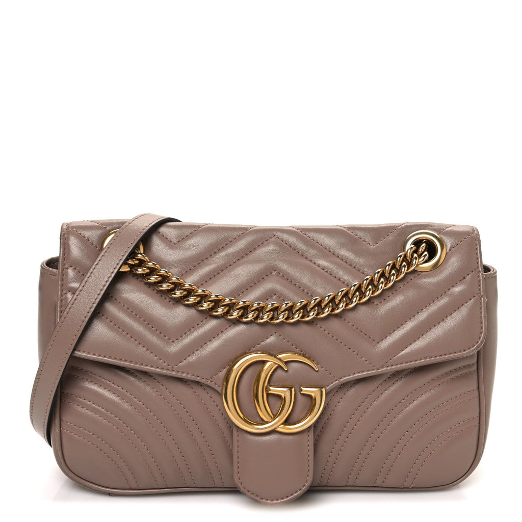 Calfskin Matelasse Small GG Marmont Shoulder Bag Porcelain Rose