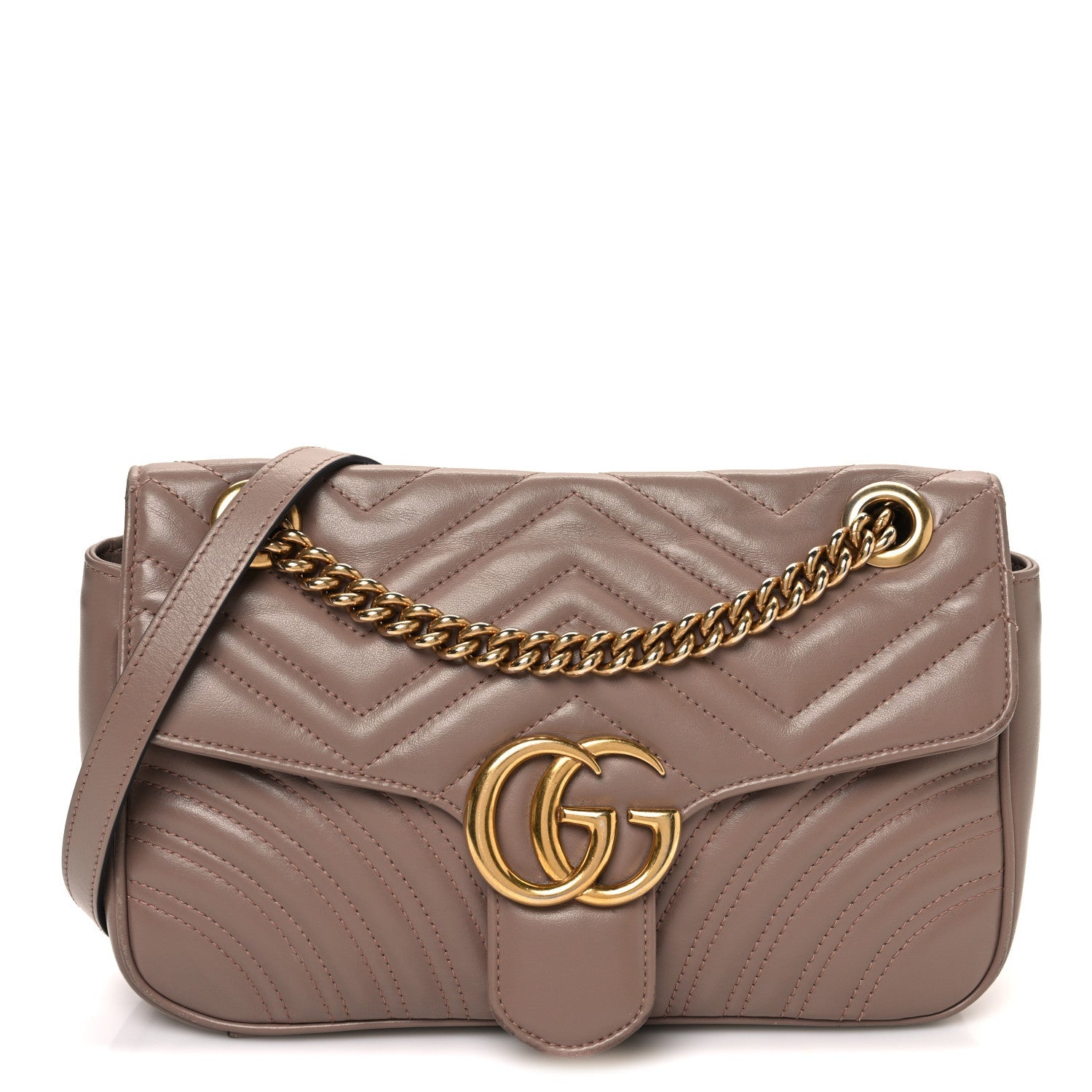 Calfskin Matelasse Small GG Marmont Shoulder Bag Porcelain Rose