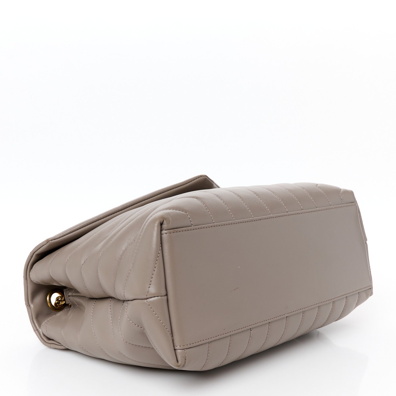 Calfskin Y Quilted Monogram Medium Loulou Chain Satchel Greyish Brown