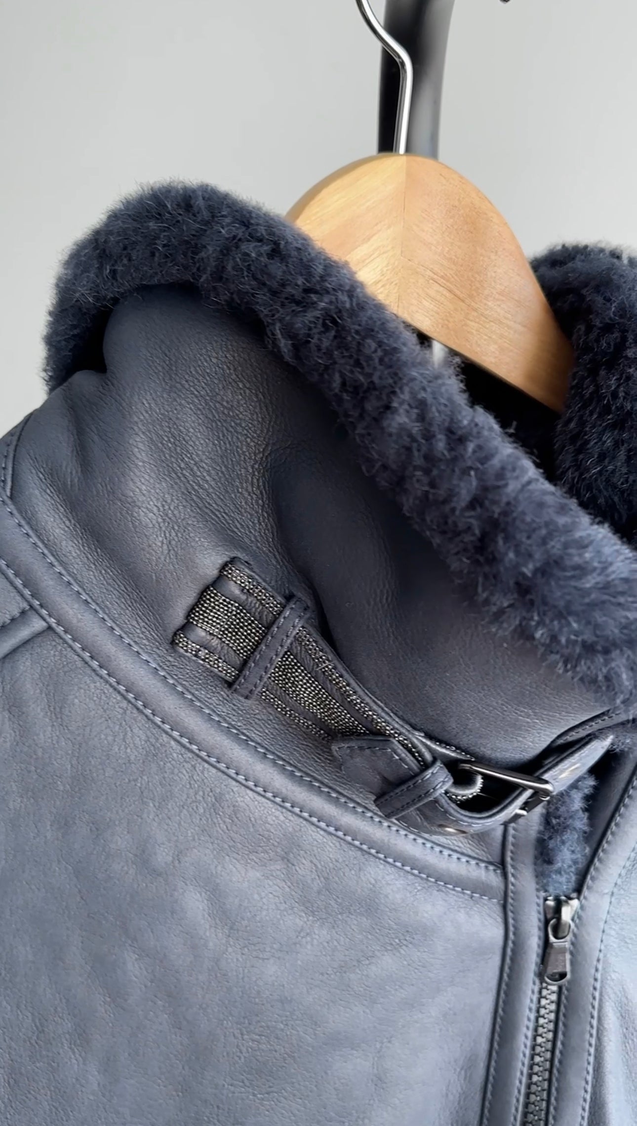 Brunello Cucinelli Midnight Navy Shearling Zip Jacket - IT40 / S (4/6)