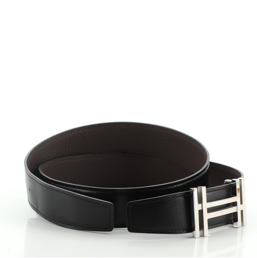 H Au Carre Reversible Belt Leather Medium 80