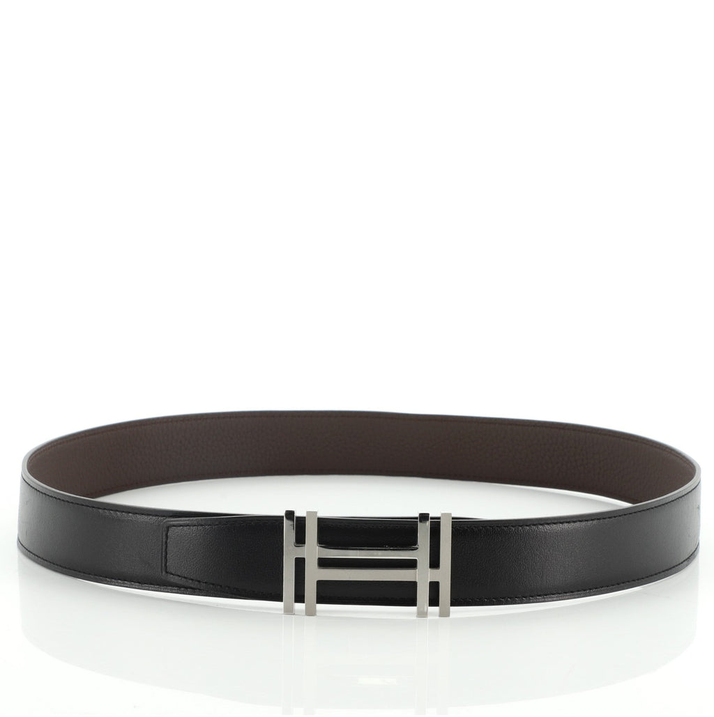 H Au Carre Reversible Belt Leather Medium 80