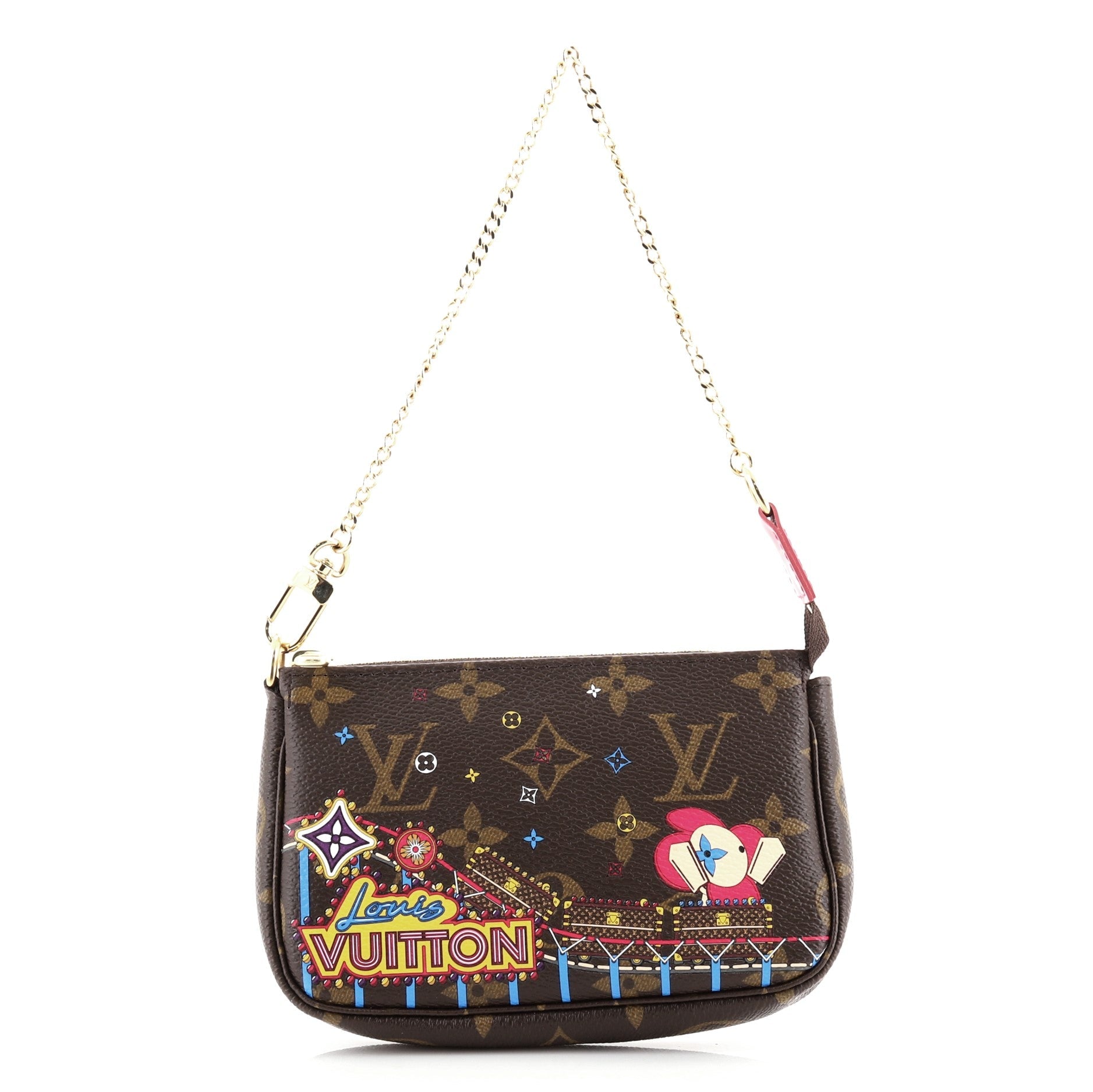 Pochette Accessoires Limited Edition Vivienne Xmas Monogram Canvas Mini