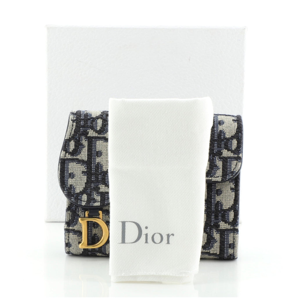 Saddle Flap Wallet Oblique Canvas Mini
