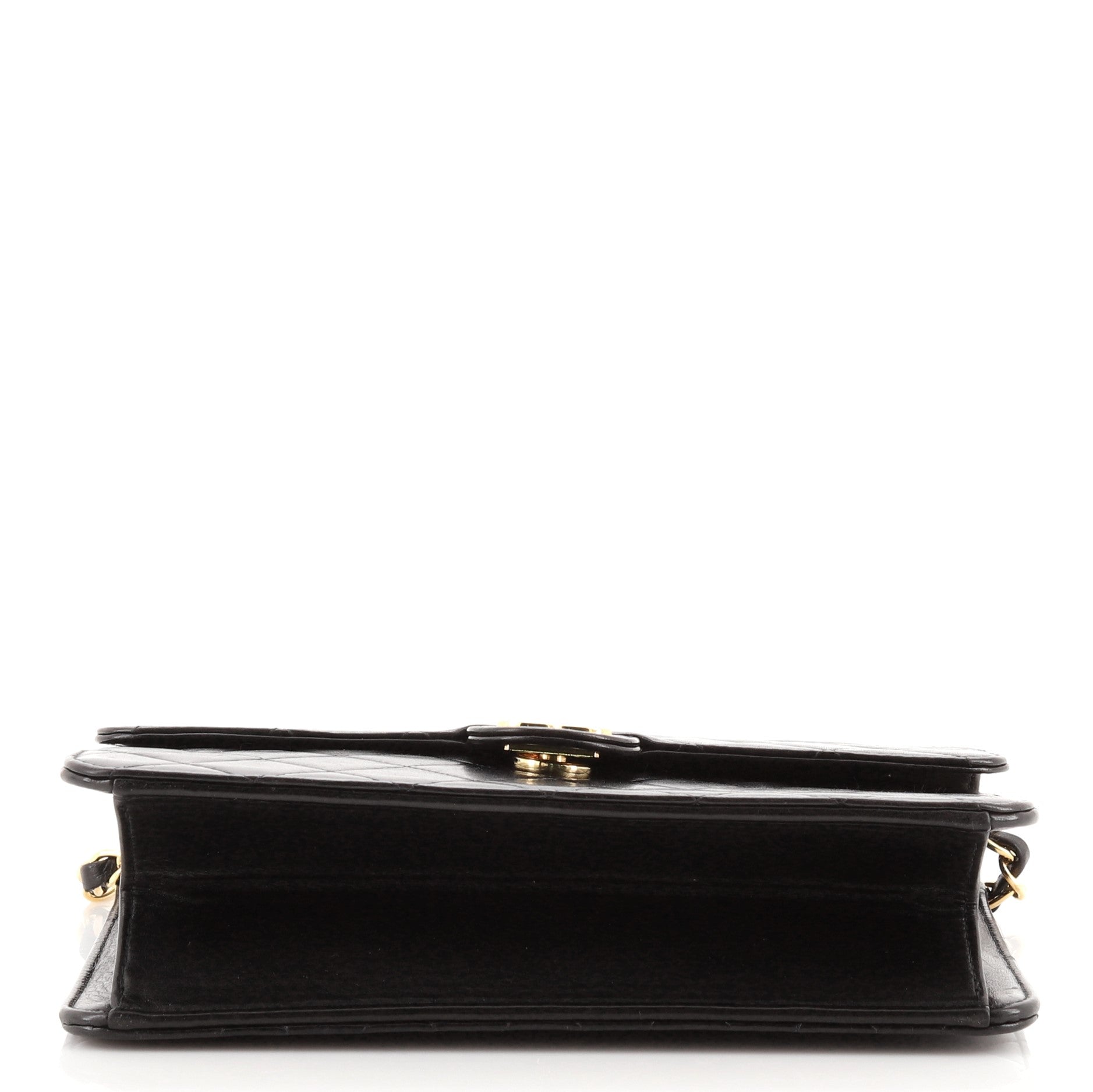 Vintage Clutch with Chain Quilted Leather Small