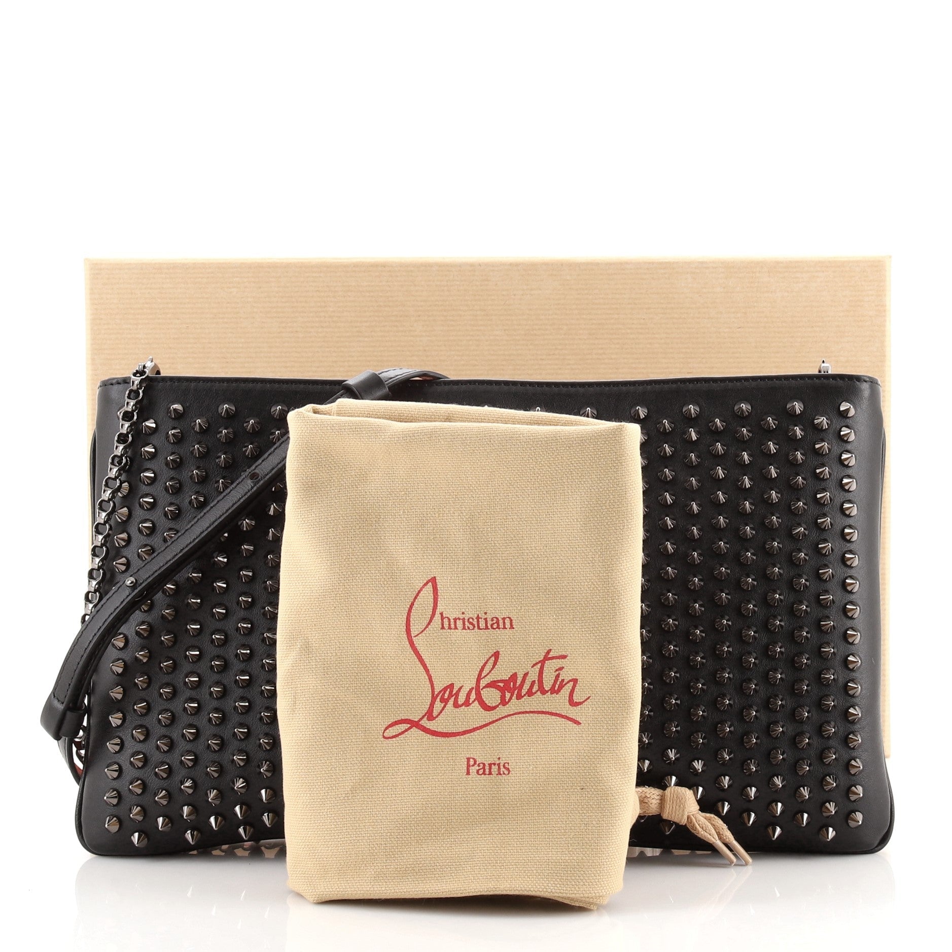 Loubiposh Clutch Spiked Leather